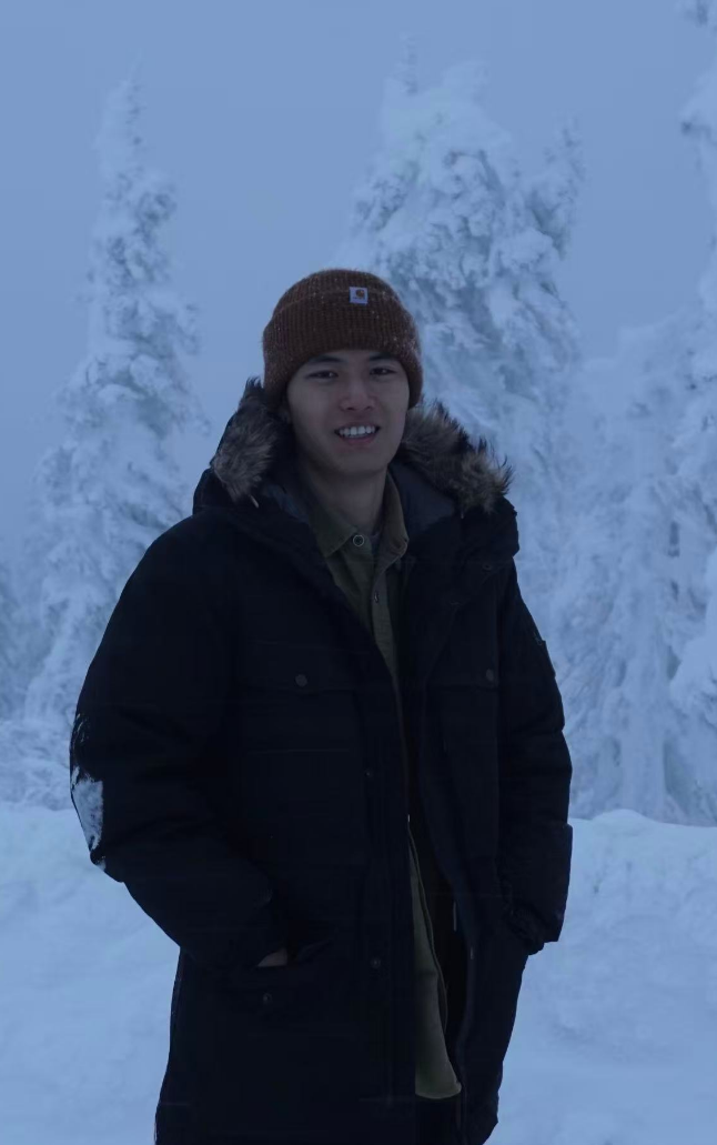 Max in a snowy forest